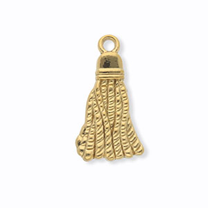 Anh&auml;nger aus rostfreiem Edelstahl, Quaste Gold