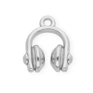 Anh&auml;nger aus rostfreiem Edelstahl, Kopfh&ouml;rer Silver