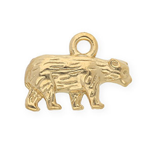 Anh&auml;nger aus rostfreiem Edelstahl, B&auml;r Gold