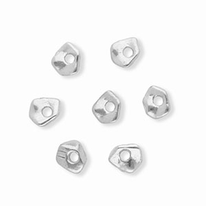 Perle / Spacer aus rostfreiem Edelstahl, Nuggetform Silver