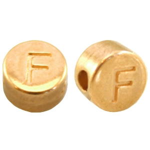 DQ Metall Perlen Buchstabe F Gold (Nickelfrei)