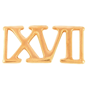 DQ Metall Zwischenst&uuml;ck R&ouml;mische #16 "XVI" Rosegold (nickelfrei)