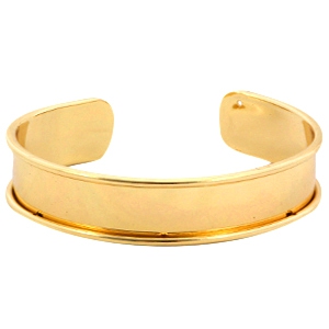 DQ Metall Basis Armband (f&uuml;r 10mm Kordel/Leer) Gold (Nickelfrei)