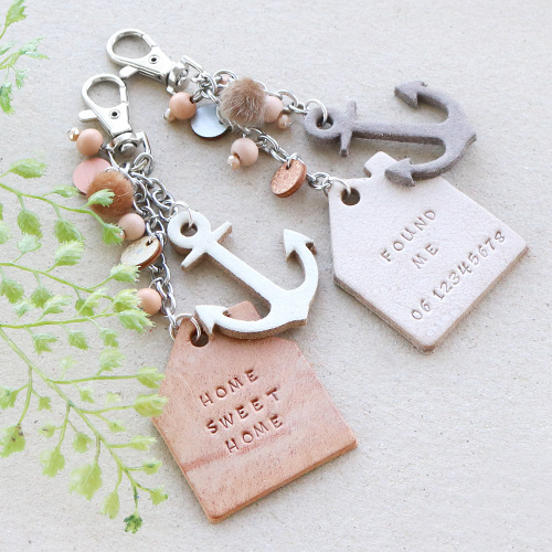 Zeitlose Schl&uuml;ssel- und Taschenanh&auml;nger mit DQ Leder Haus- und Ankeranh&auml;nger