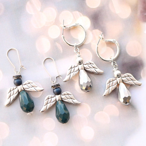 Engel Inspiration mit Top Facett Perlen Tropfen und Metall Fl&uuml;geln!