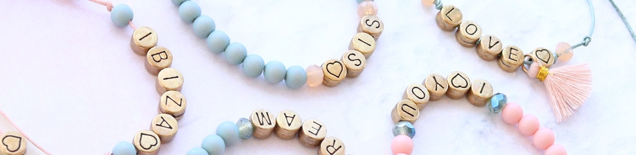 Metall Perlen Buchstabe DQ antik bronze