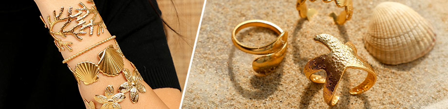 Elegant trendige Armcuffs & Armringe aus Edelstahl