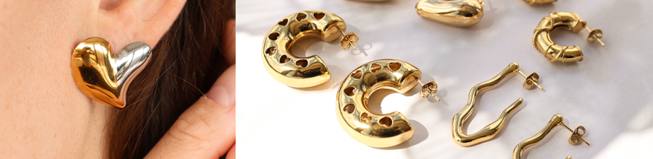 Ohrringe aus Edelstahl in modern verspielten Designs