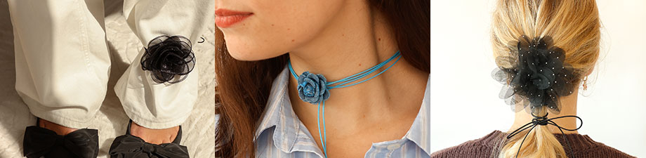 Neue Serie trendstarker Blumen-Choker Neue Serie trendstarker Blumen-Choker