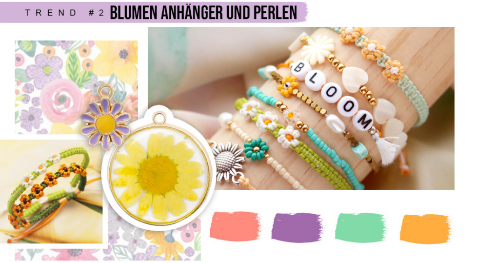 BLUMEN ANHÄNGER UND PERLEN 